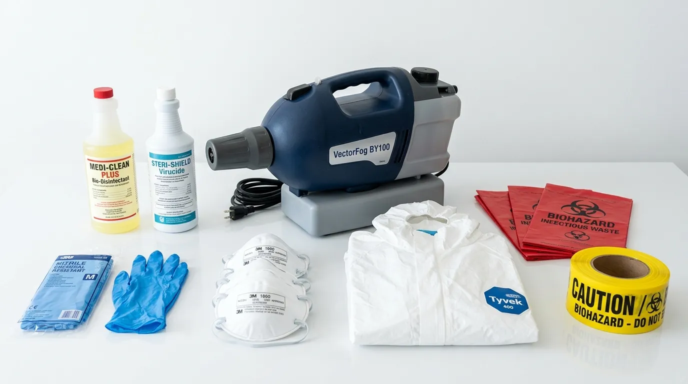 Professional biohazard remediation crew working in East Islip