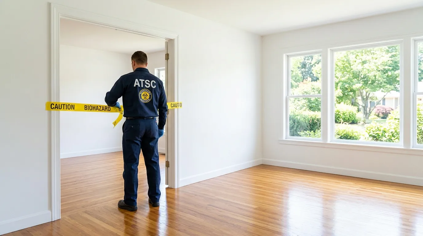 Certified biohazard cleanup crew performing Decomposition Cleanup in East Islip